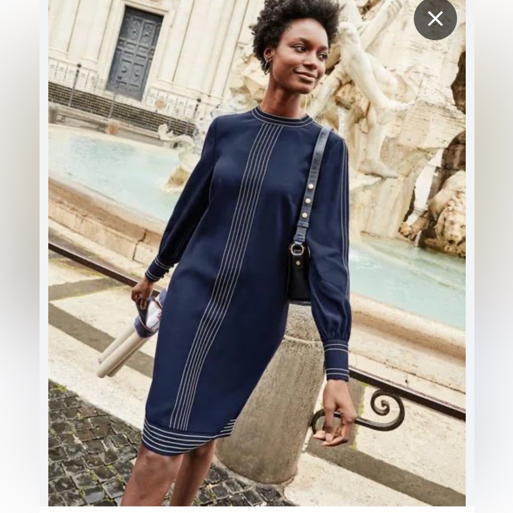 Boden Navy Long Sleeve‎ Dress- worn twice-excellent condition